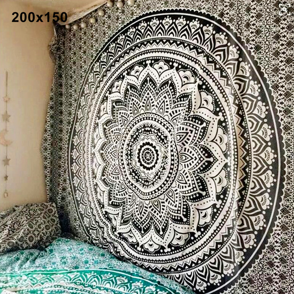 Tapiz de Pared Mandala Bohemio y Decoración de Tapete de Yoga