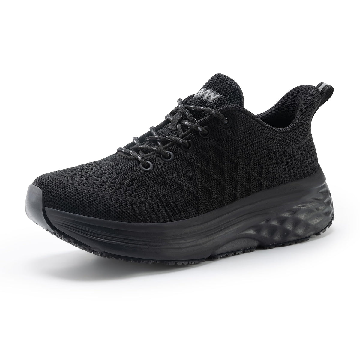 AVW Zapatos de Trabajo Antideslizantes para Mujer, Zapatillas Sin Cordones, Resistentes al Agua, Zapatos para Caminar, Zapatos de Cocina y Servicio de Alimentos, Zapatos Antideslizantes para Mujer Negros